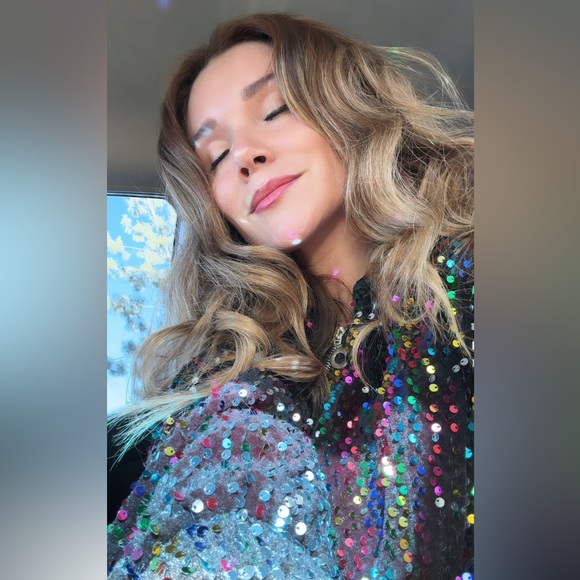 12th Tribe Multicolor Sequin Bomber Jacket - Picture 4 of 4